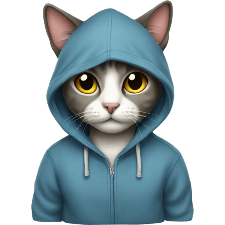 Cat wearing hoodie  emoji