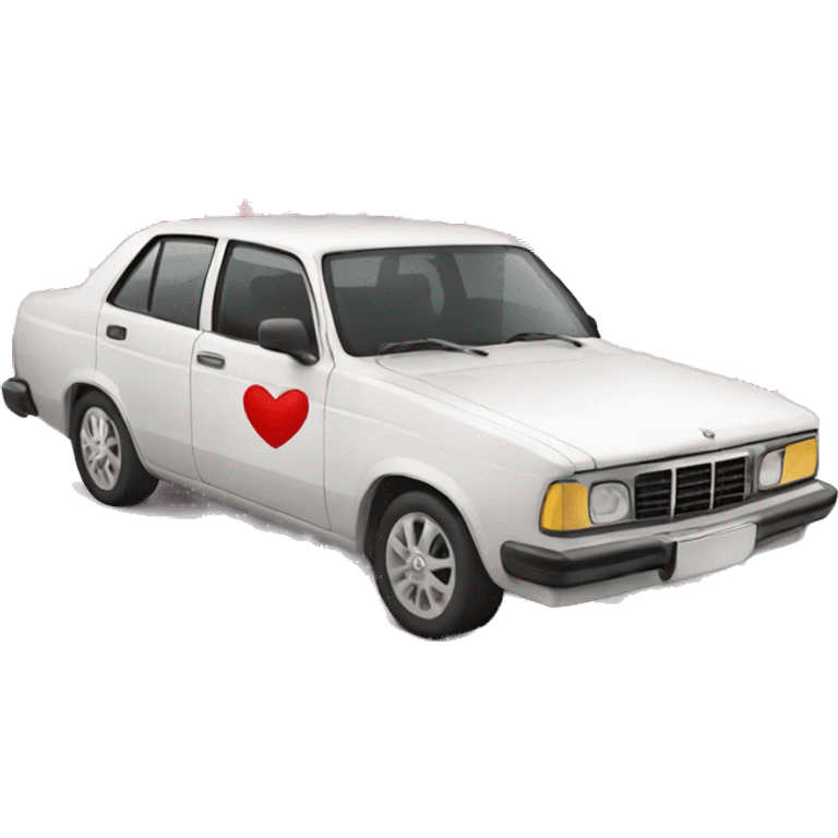 Un carro con corazones emoji