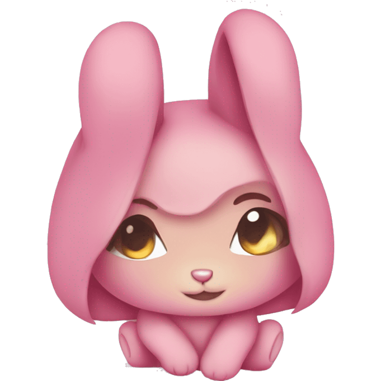 pink bunny chibi art emoji