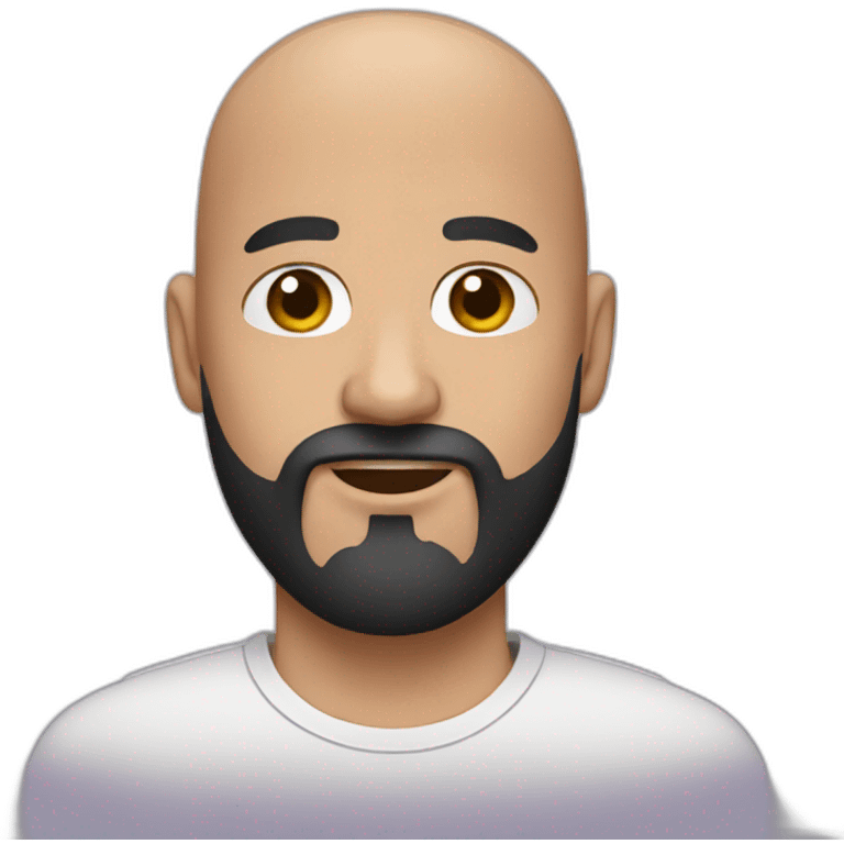 bald man with black beard emoji