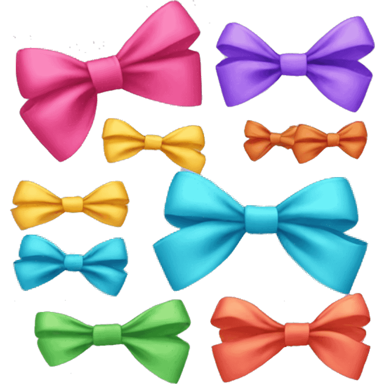 different colored bows emoji