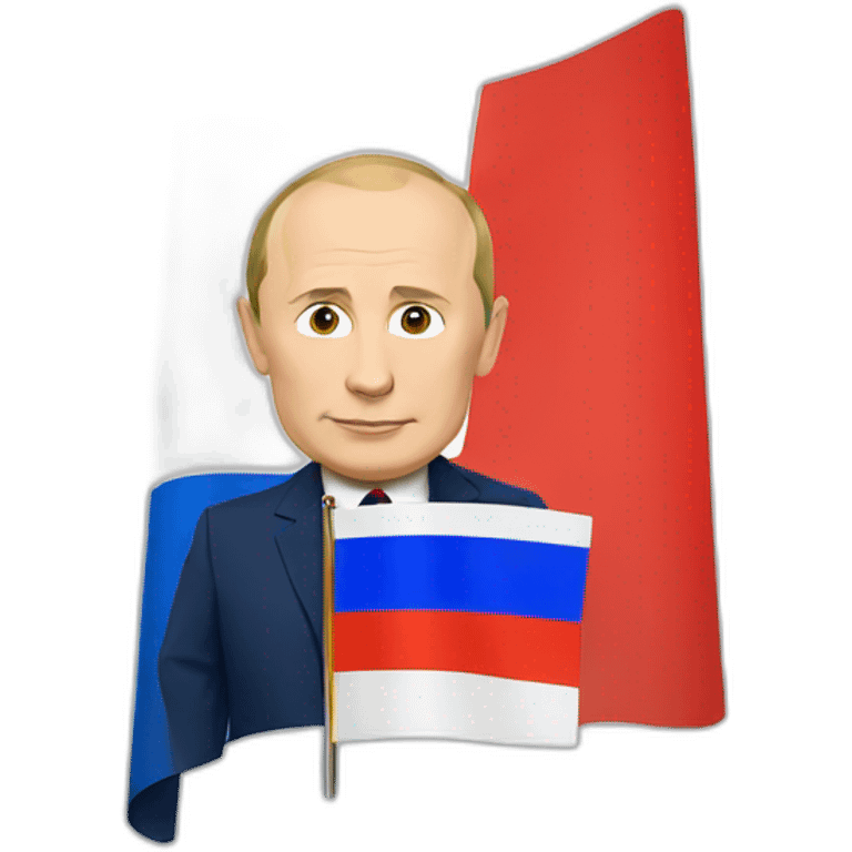 Putin with Russian flag emoji