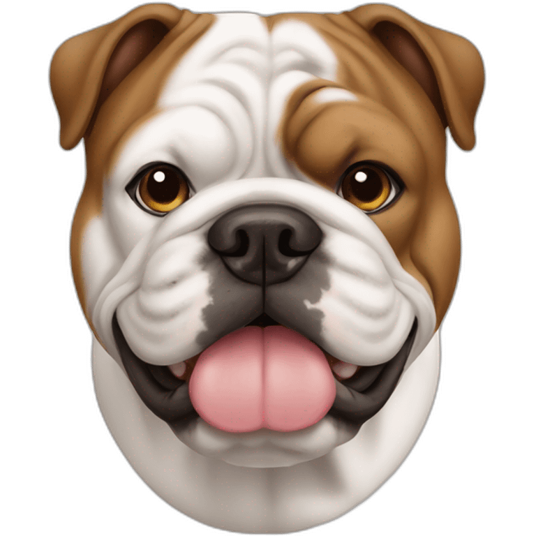 brown and white english bulldog emoji