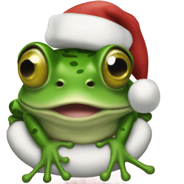 frog as a santa emoji