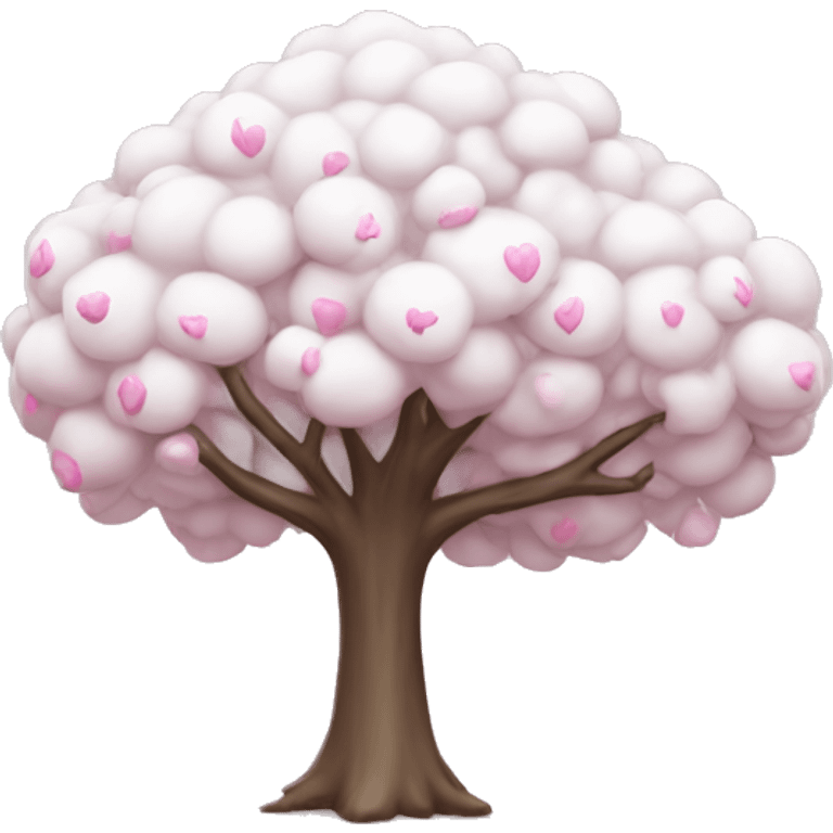 a white tree with pink decoration emoji