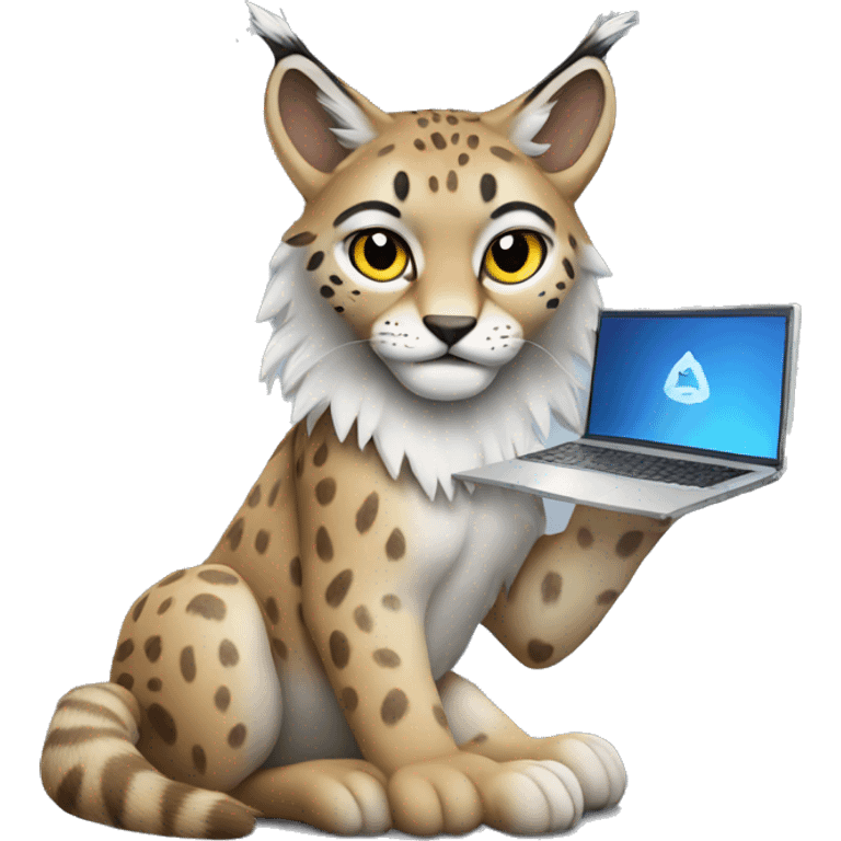 A lynx with a laptop emoji