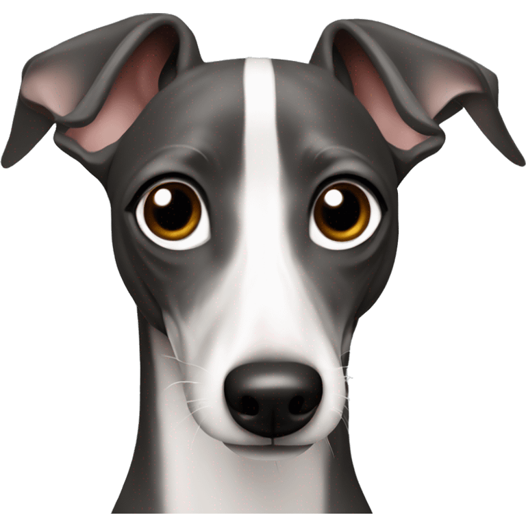 Italian greyhound with black fur emoji