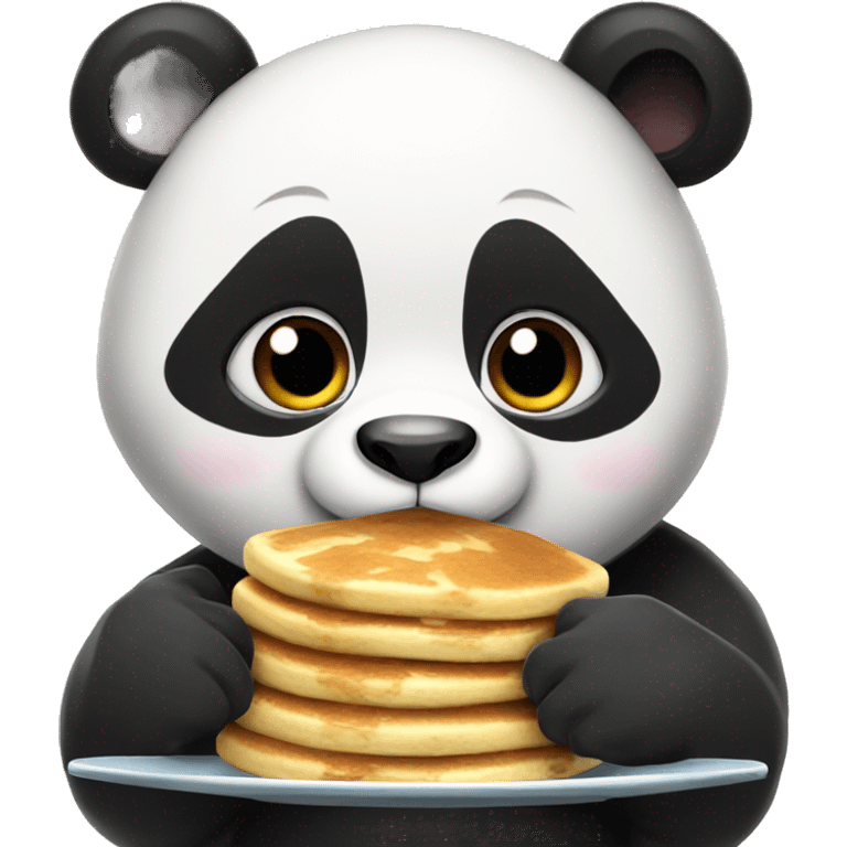 panda eating pancakes emoji