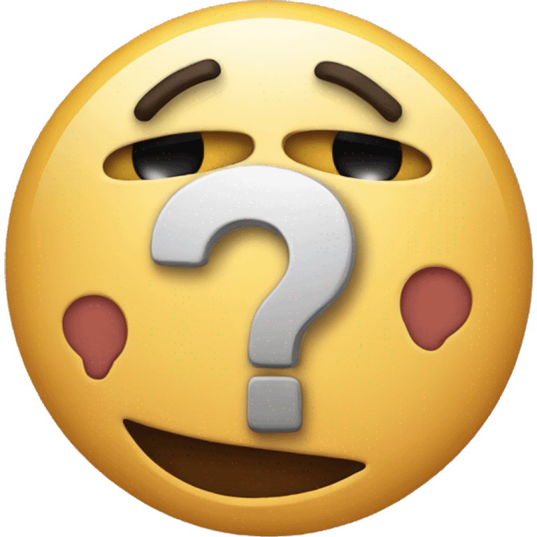 surprised emoticon holding question mark emoji