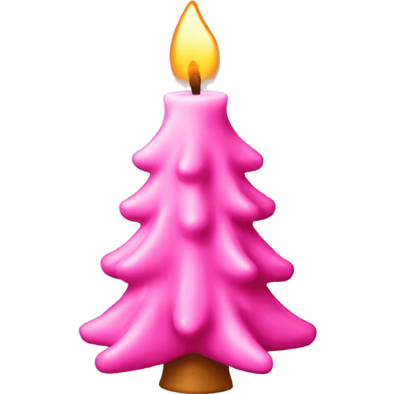 Pink Christmas tree candle  emoji