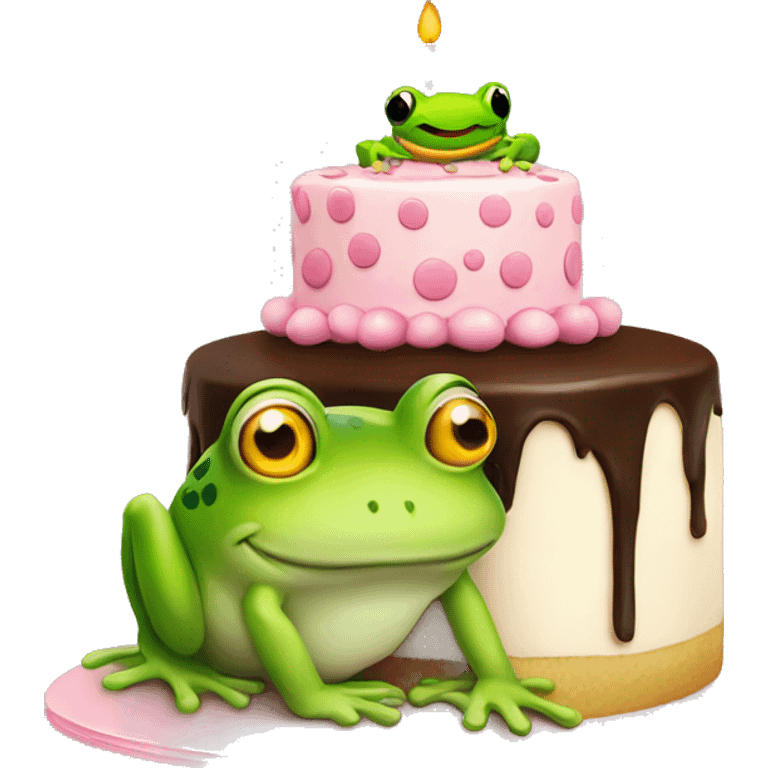 cake with frog emoji