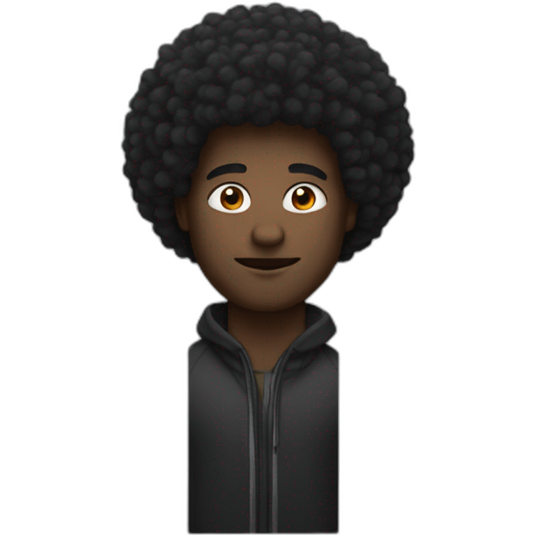 homme pas treop noir avec un afro emoji