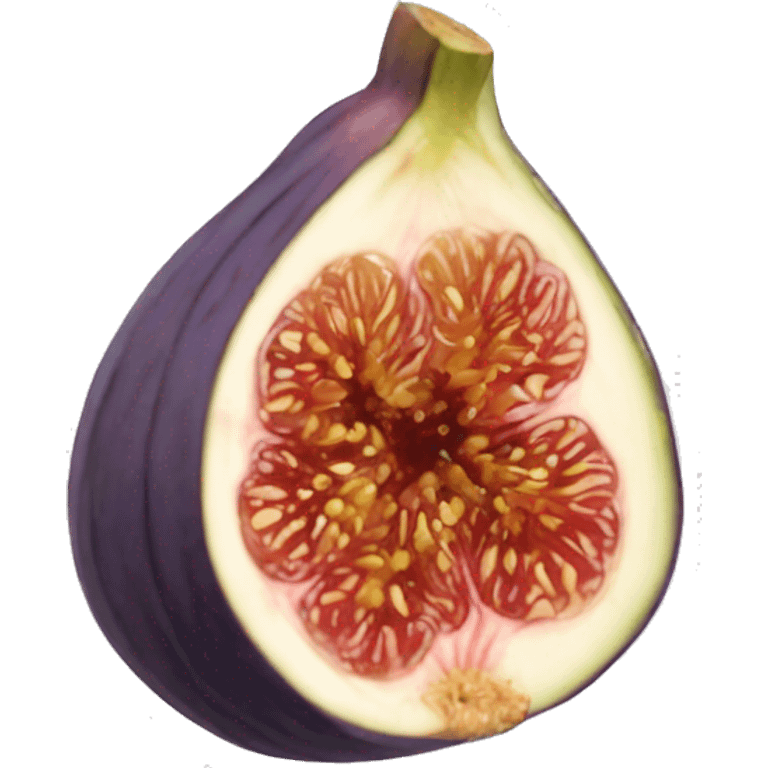 Half of a Fig fruit with a border emoji