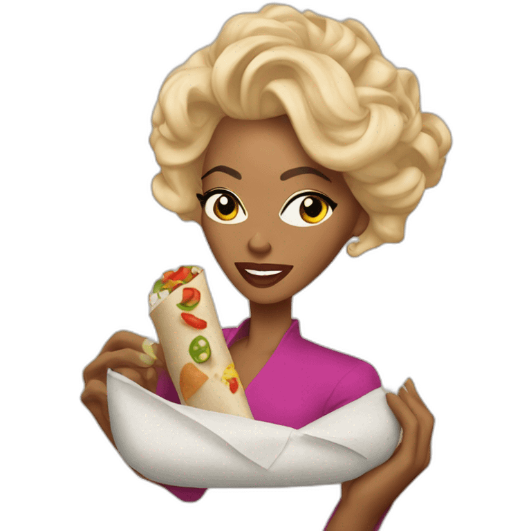 Rupaul rolling a burrito emoji