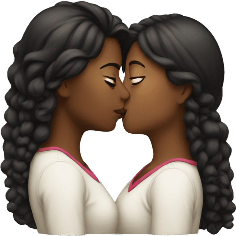 Two women kissing that look different emoji