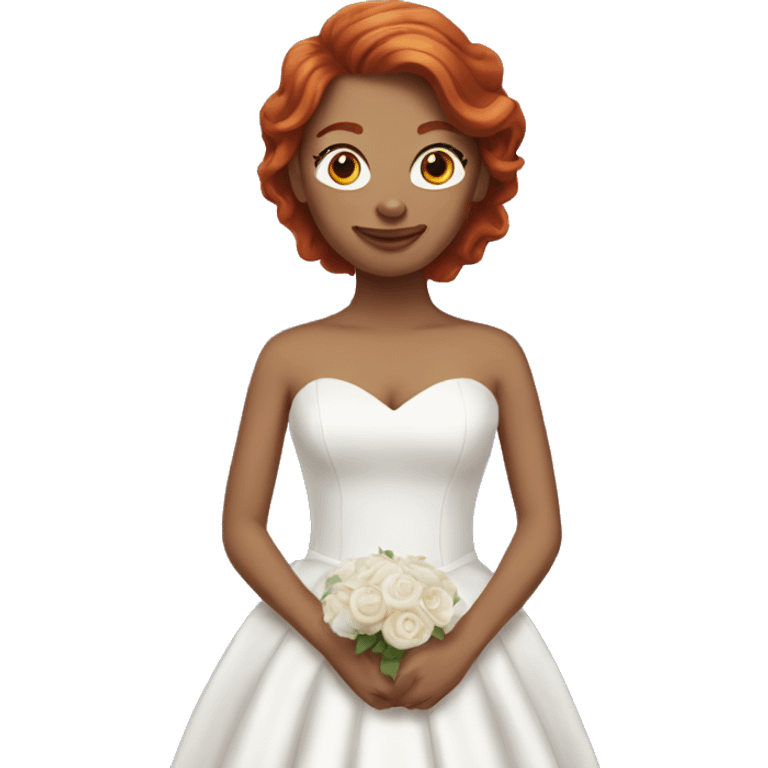 Red haired woman in a wedding dress  emoji