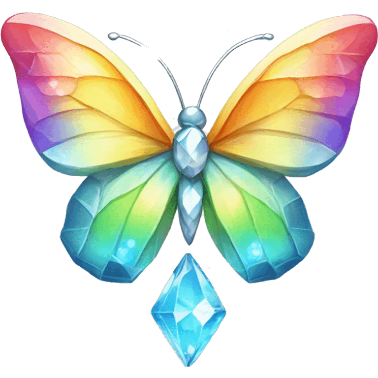 One Rainbow-Diamond-Gem-Butterfly-Crystal-Fly emoji