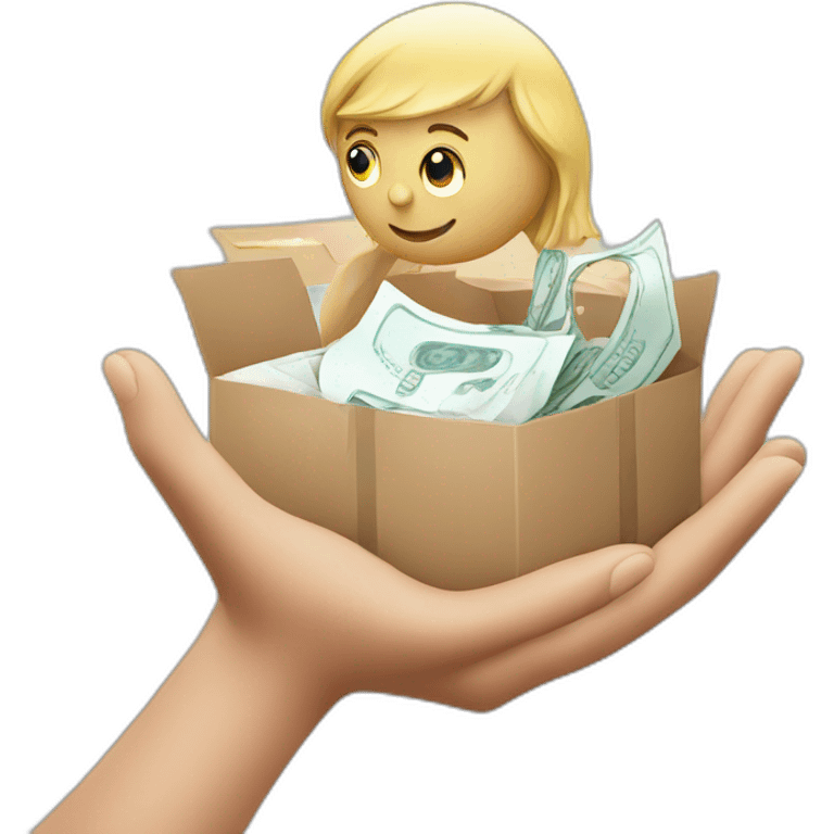 person giving a donation to a charity emoji