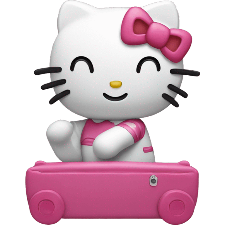 Hello kitty having fun emoji