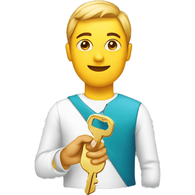 person holding a key emoji