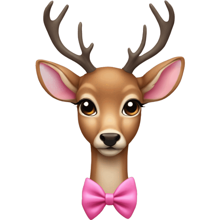 Deer with long lashes and pink bow  emoji