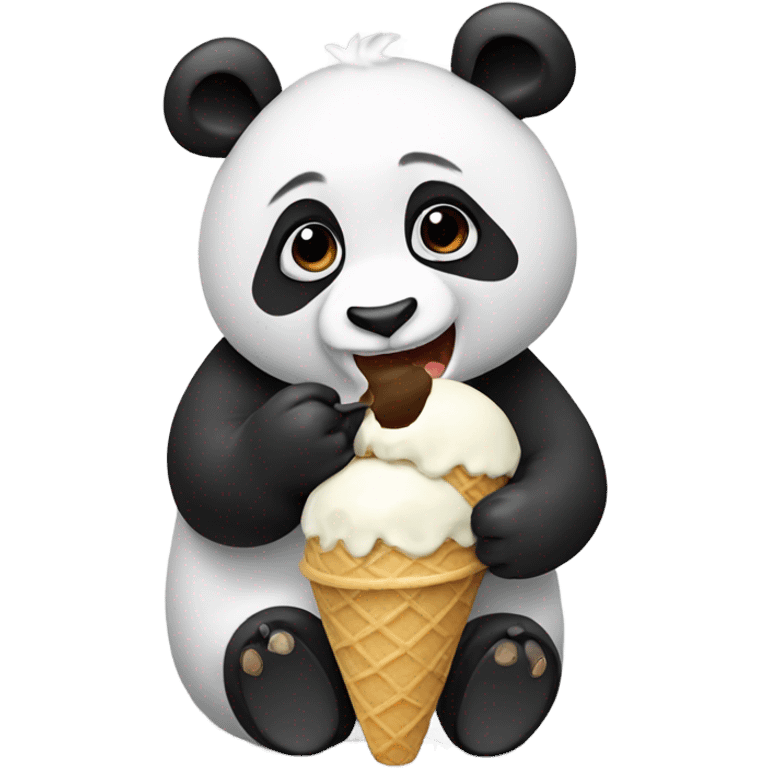 Panda eating ice cream emoji