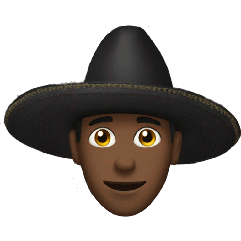 Black sombrero man emoji