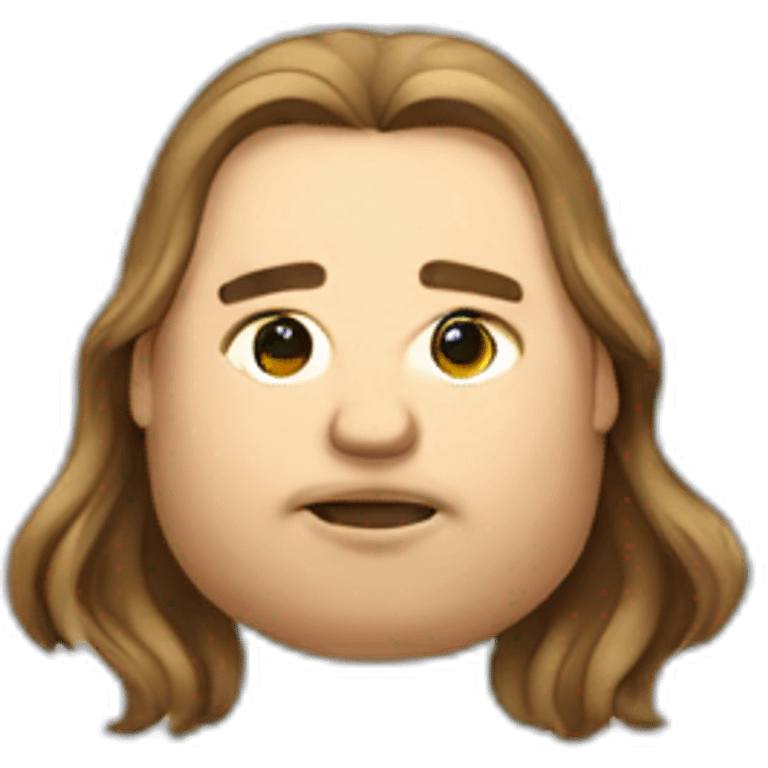 obese man long hair emoji