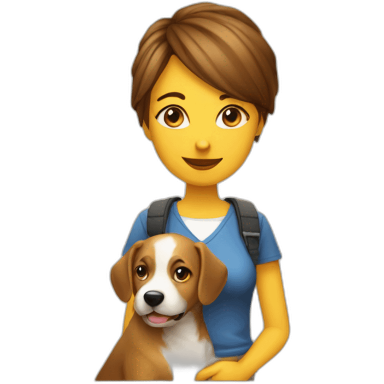 php women developer from france and love dog emoji