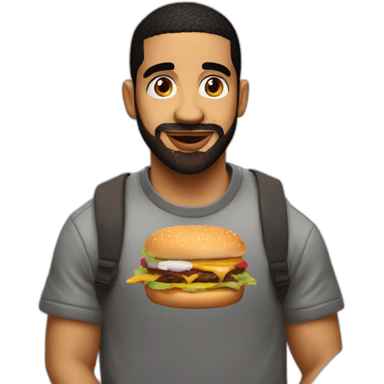 Drake who eat a burger emoji