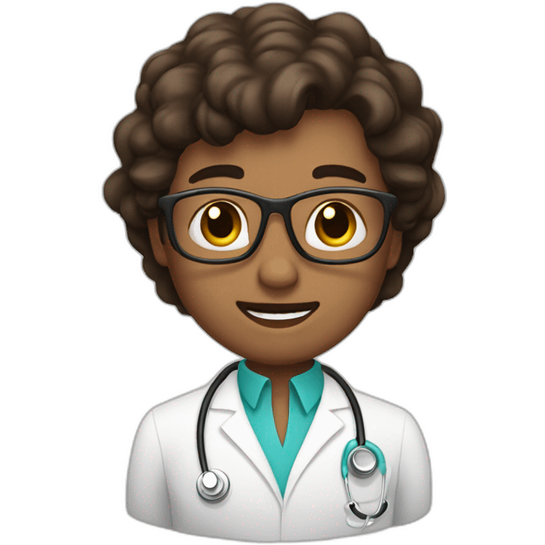 Brune Aesthetic doctor saying hello emoji