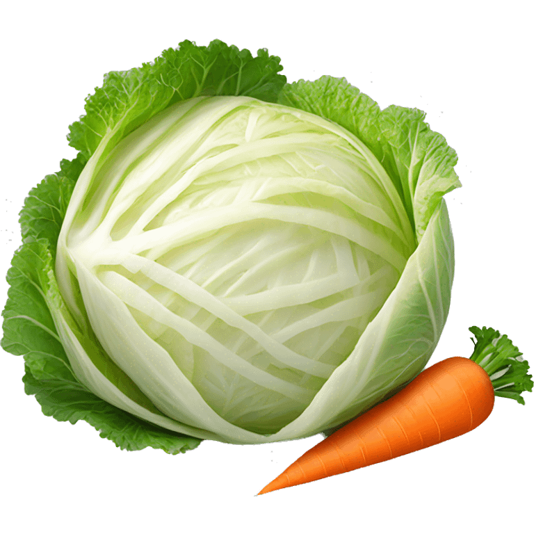 White sliced Cabbage and carrot salad emoji