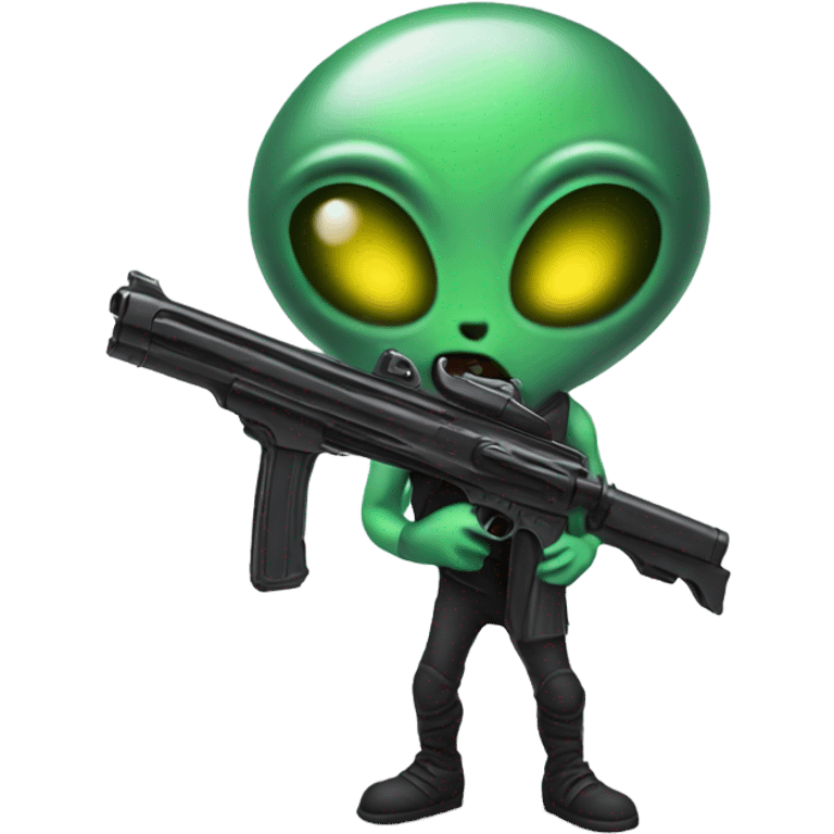 Alien with a gun emoji