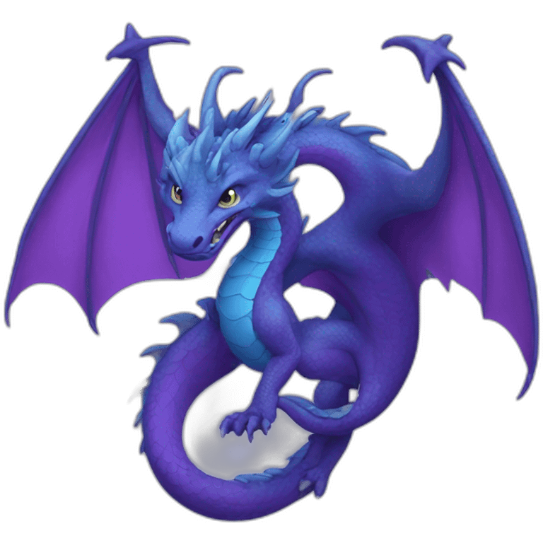 Purpule and blue dragon emoji