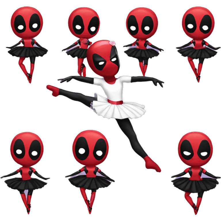 Deadpool as a ballerina emoji