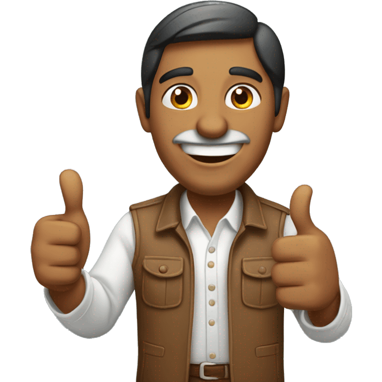 Smiling Indian man showing thumbs up  emoji