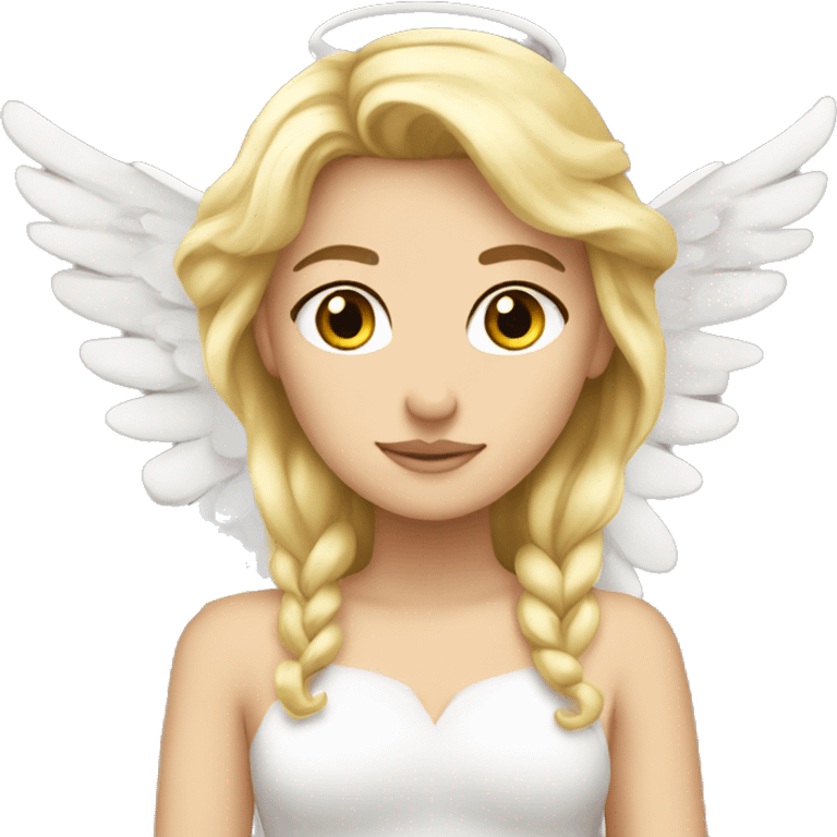 Caucasion, blonde princess with angel wings emoji