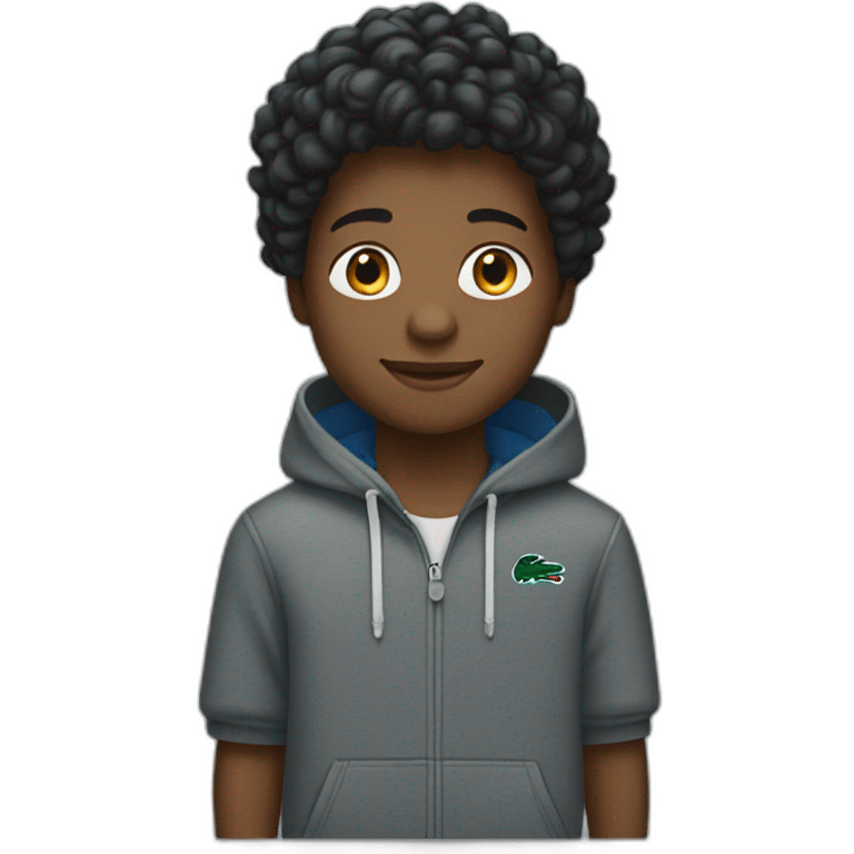 Black boy using lacoste hoodie emoji