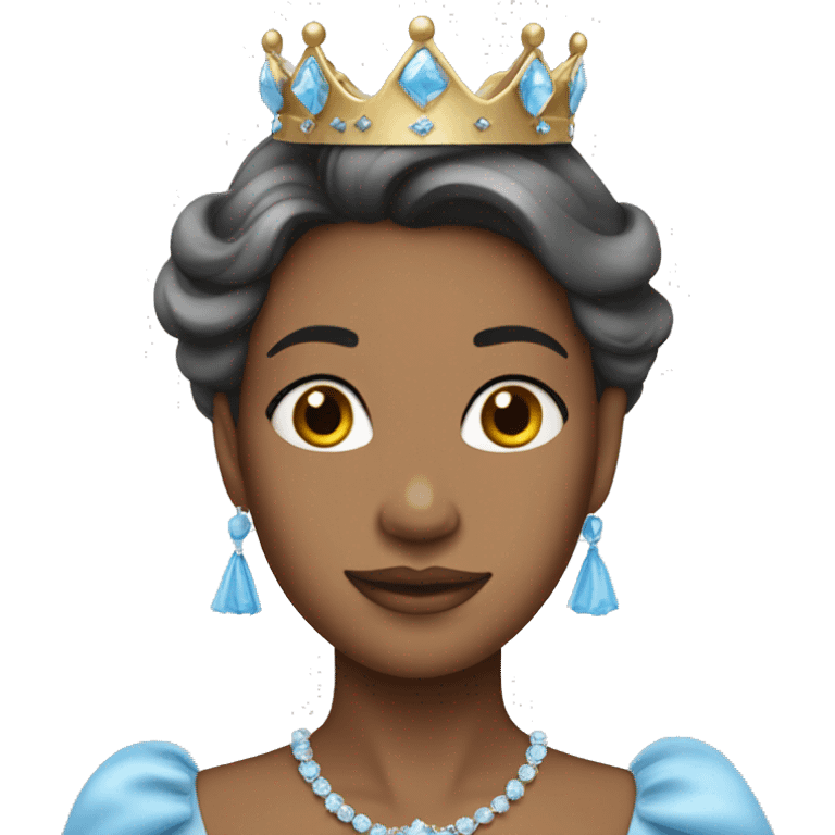 Princess wearing sky blue gown and crown emoji