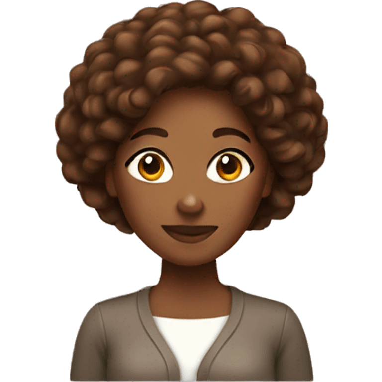 african american lady with long brown brai emoji