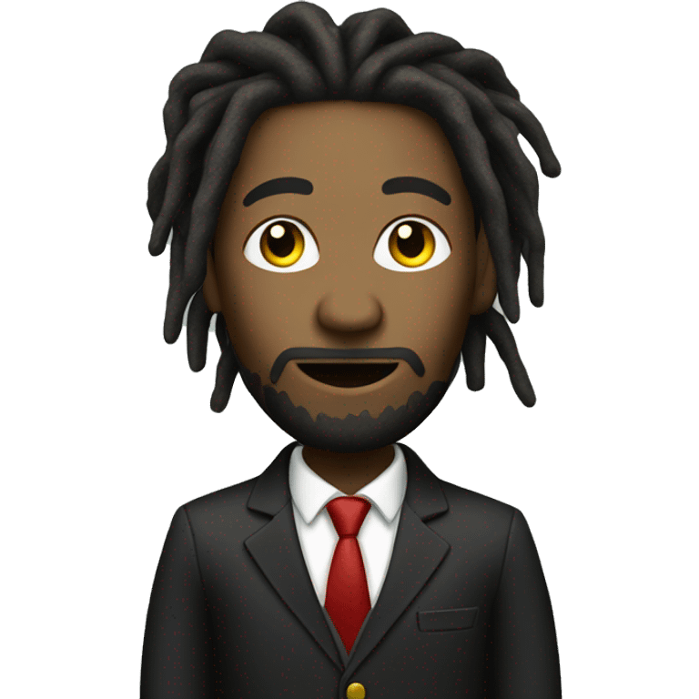 Rasta man with dreadlocks in a suit emoji