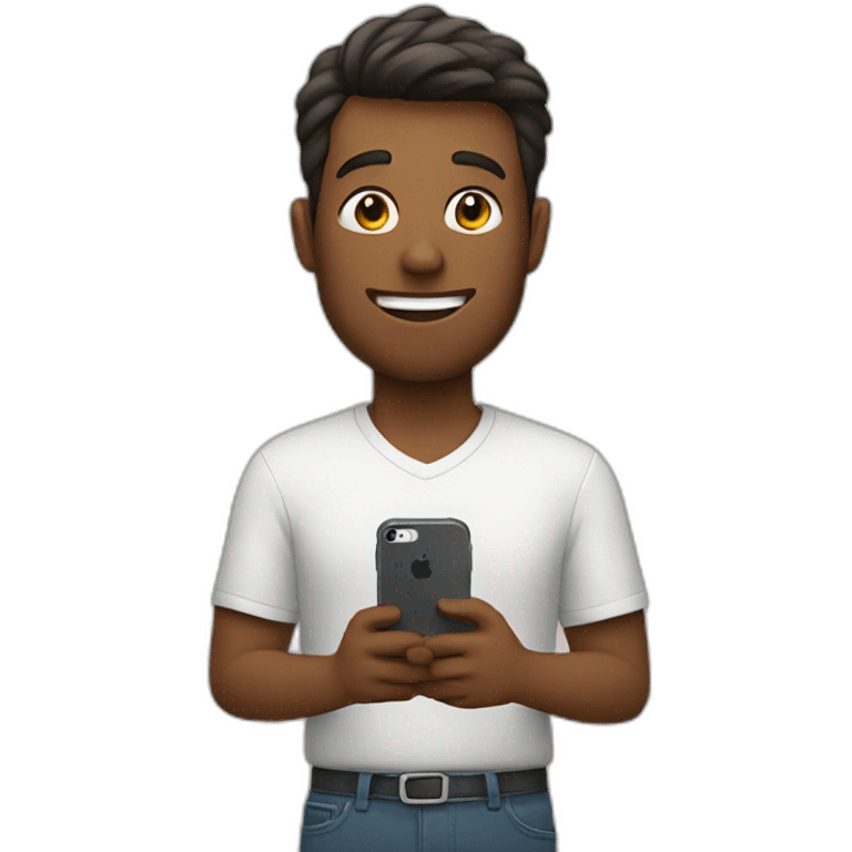 Guy with an iPhone  emoji