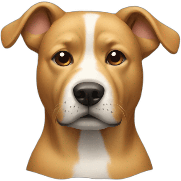 a dog body with a human head on it emoji