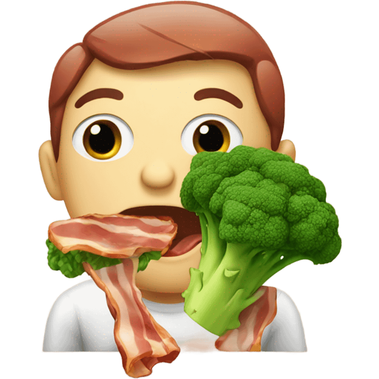 Bacon eating broccoli emoji