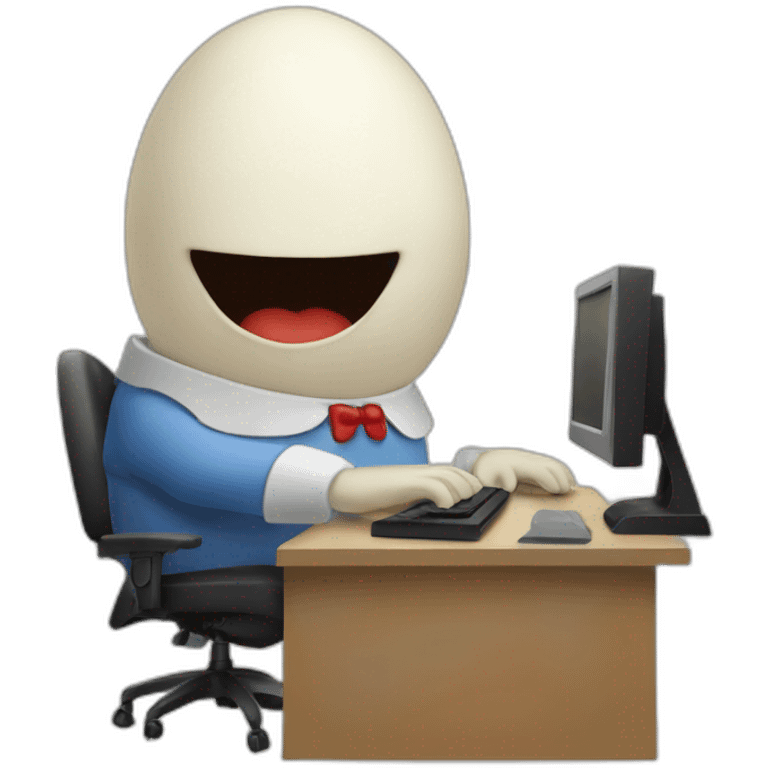 Humpty Dumpty using a computer emoji