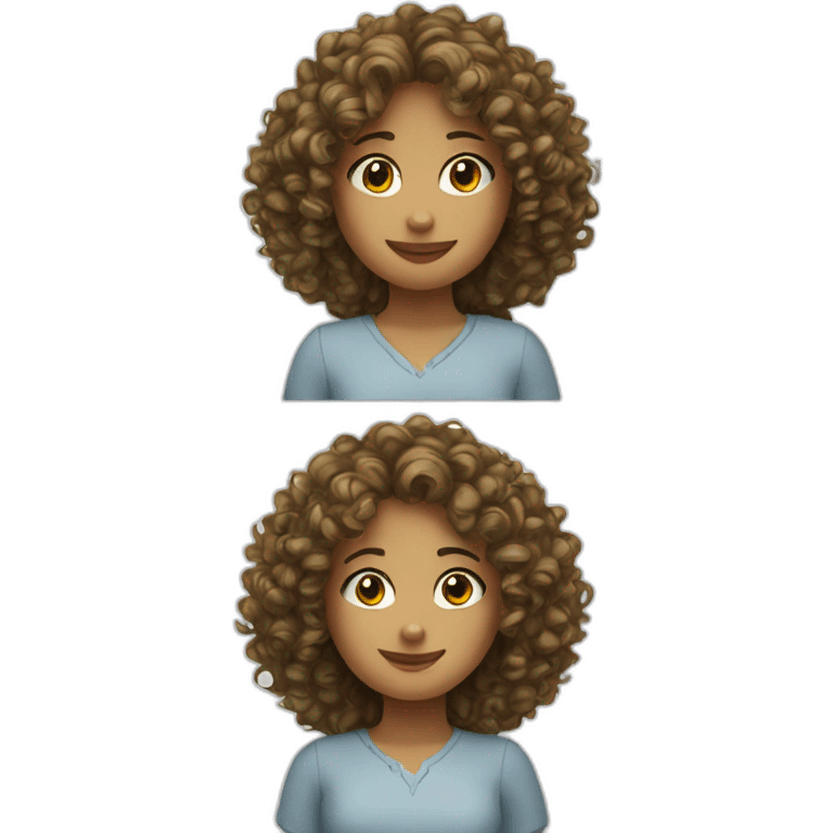 Curly European Girl and money emoji