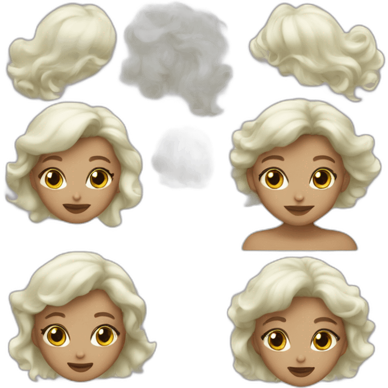 Fille la peau blanche et aux cheveux verts foncé emoji