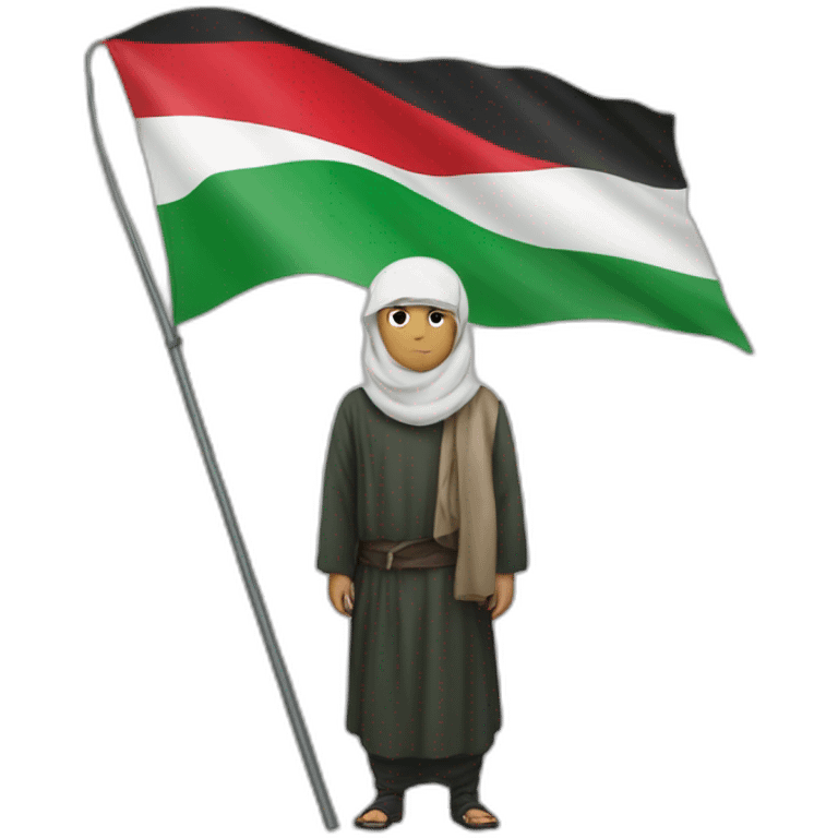 muslim men big Palestine flag emoji