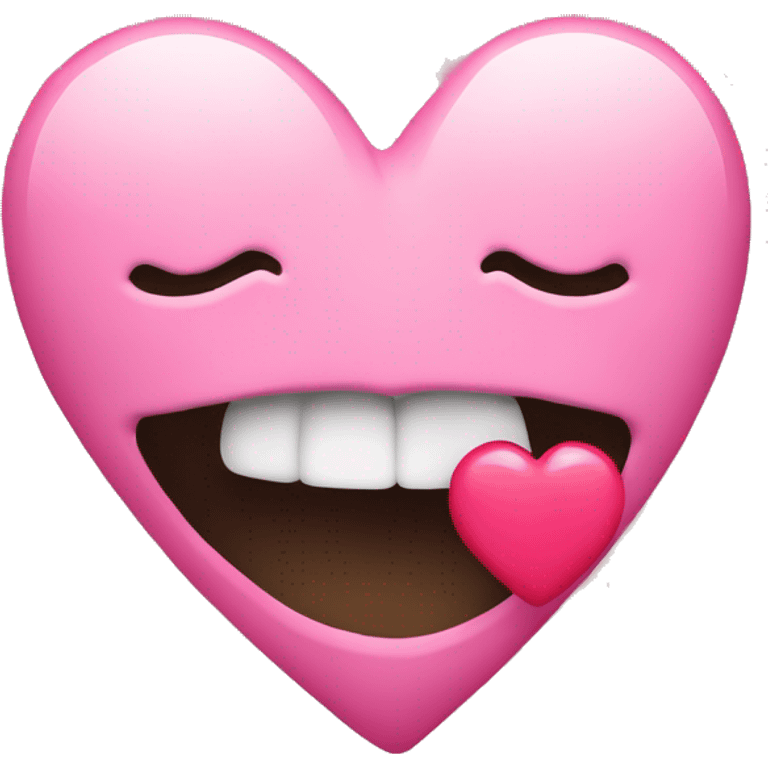 Emoji kiss with pink heart emoji