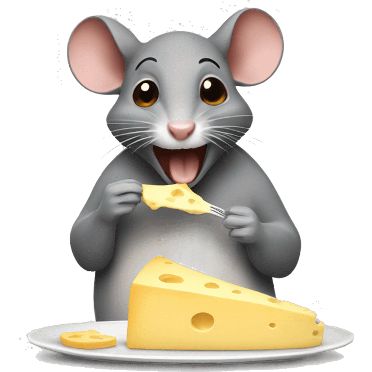 Ratón comiendo queso emoji